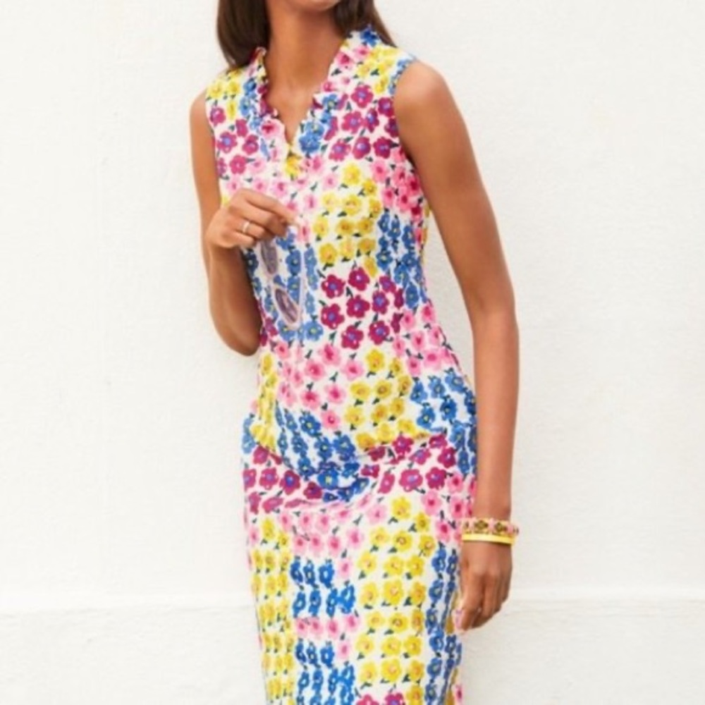 Talbots spring floral eyelet shift dress